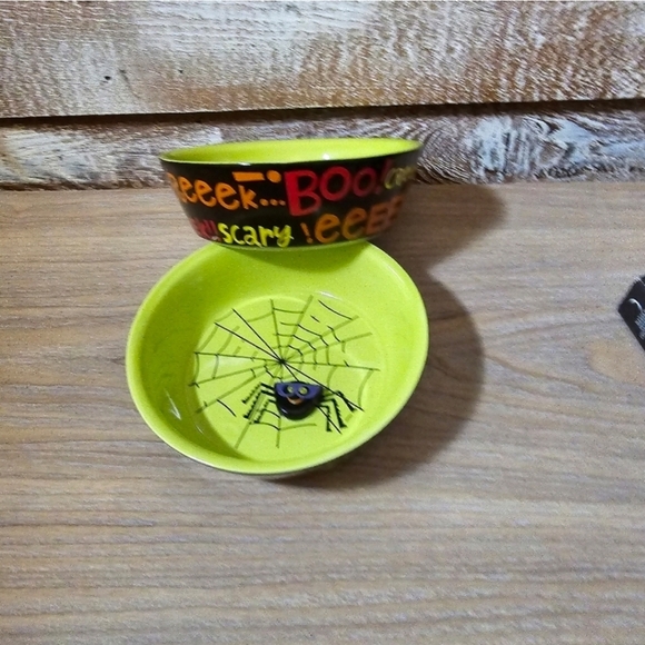 Hallmark scary spider Halloween 2 bowls  euc - Picture 6 of 6